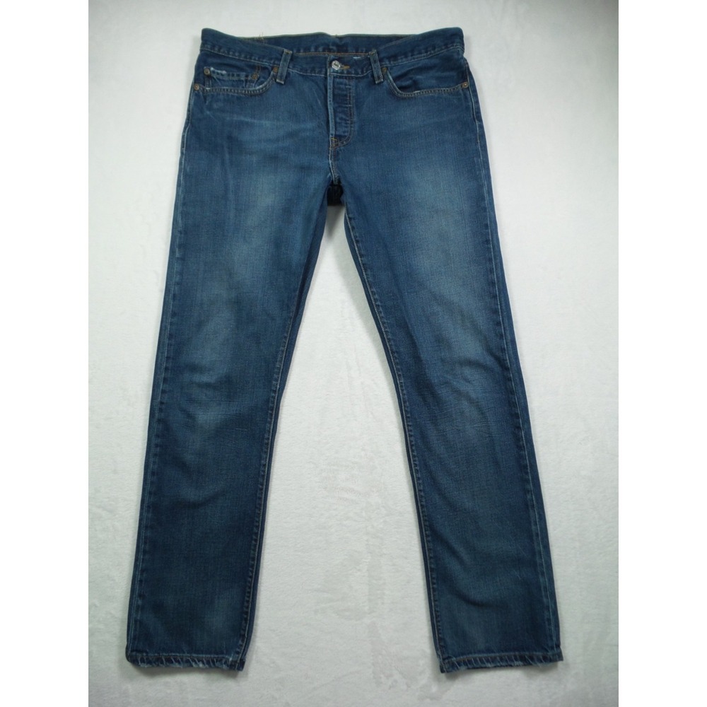Levis 501 Jeans Mens Size 36 x 32 Blue Denim Classic Button Fly Straight Leg
